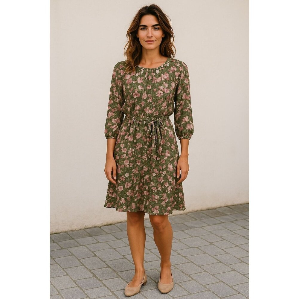 CASLON Women Floral Green Dress SMALL